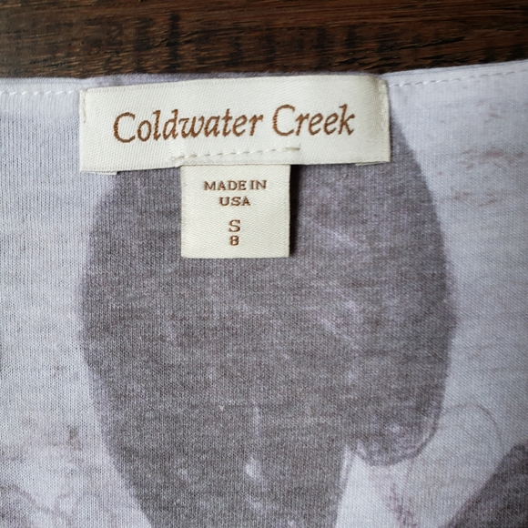 Coldwater Creek Floral Lite Lavender Lined Scoop Neck Lace T-Shirt NWOT - Picture 12 of 13